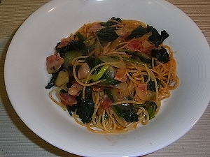 ほうれんそうのパスタの簡単レシピ♪