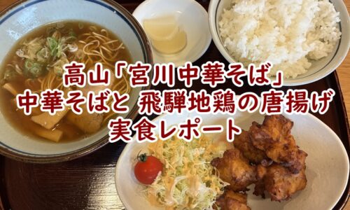 高山の郊外で発見!「宮川中華そば」で濃厚 溜まり醤油の中華そばと、噛みごたえ抜群の 親鳥唐揚げを堪能